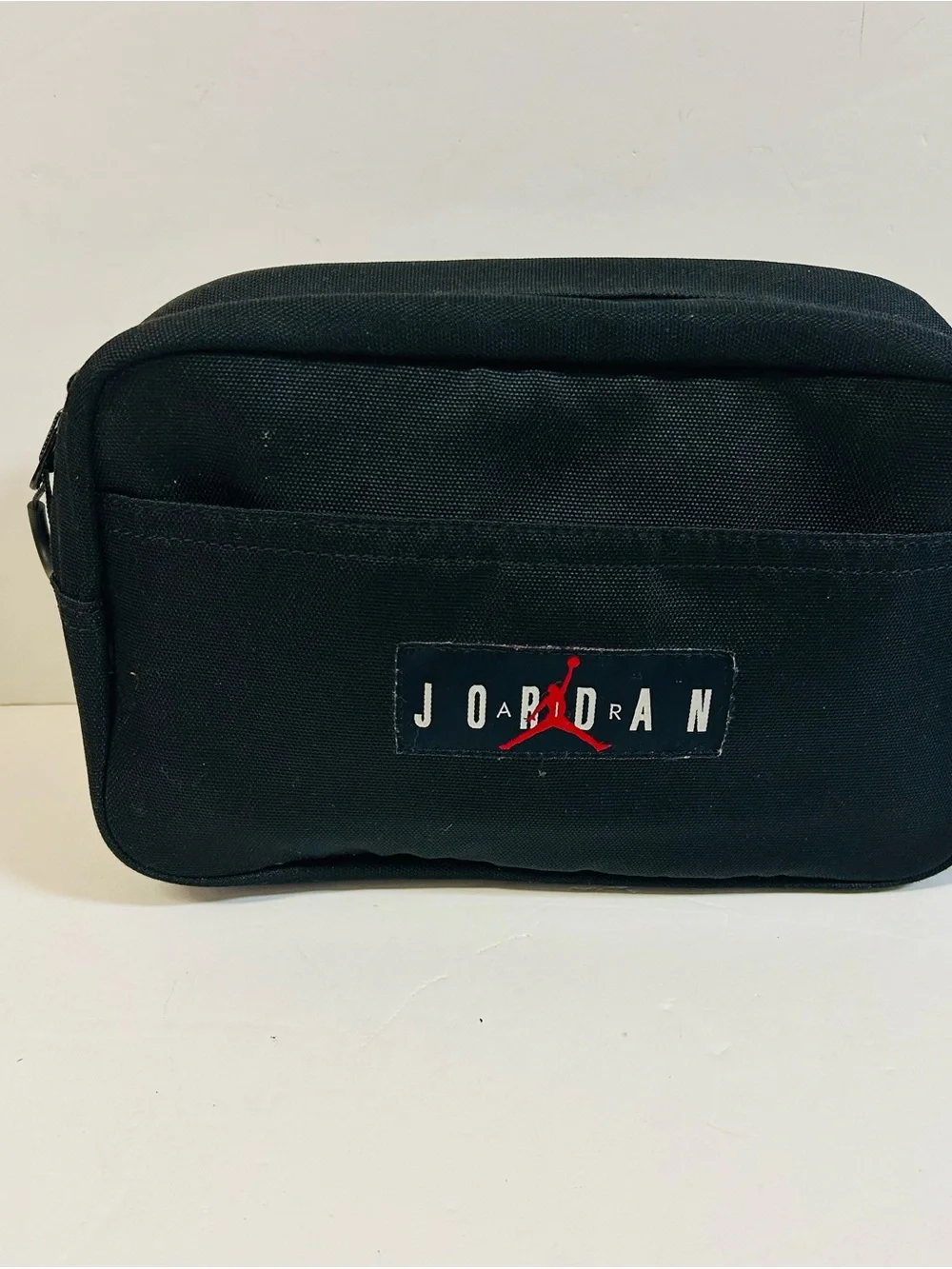 Jordan Black Toiletry Pouch with Red Jumpman Logo